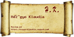 Hőgye Klaudia névjegykártya